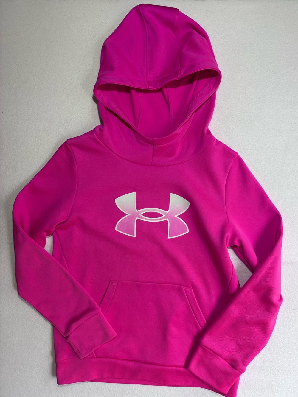 Under Armour Girls Medium Pink Armour Fleece Big Logo Hoodie E335